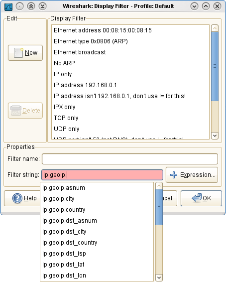 wireshark-autocomplete